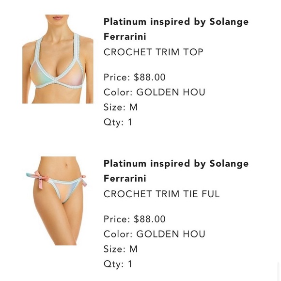 Crochet trim bikini top and bottom! - Picture 2 of 9